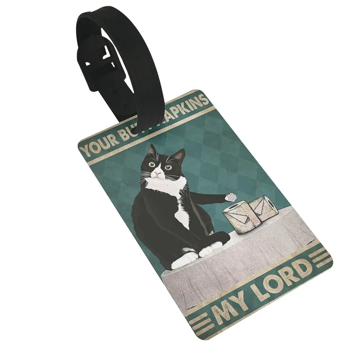 Black Cat Your Butt Napkins My Lady Cat Luggage Tags Suitcase Accessories Travel PVC Fashion Baggage Boarding Tag Portable