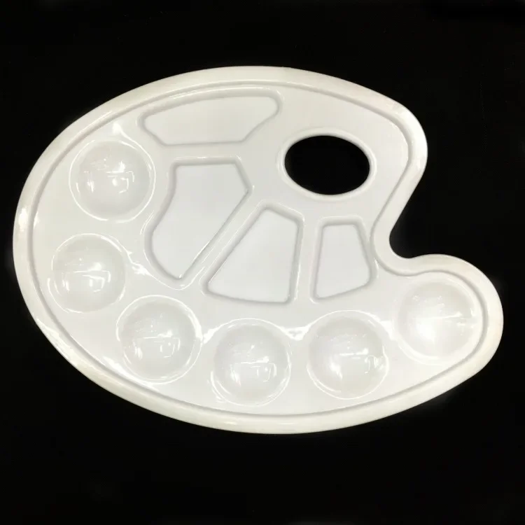 

Новинка, 1 шт., овальная палитра гуаши, детская живопись, пластиковые краски, палитры для ног, инструмент «сделай сам», граффити, товары для рукоделия для художника