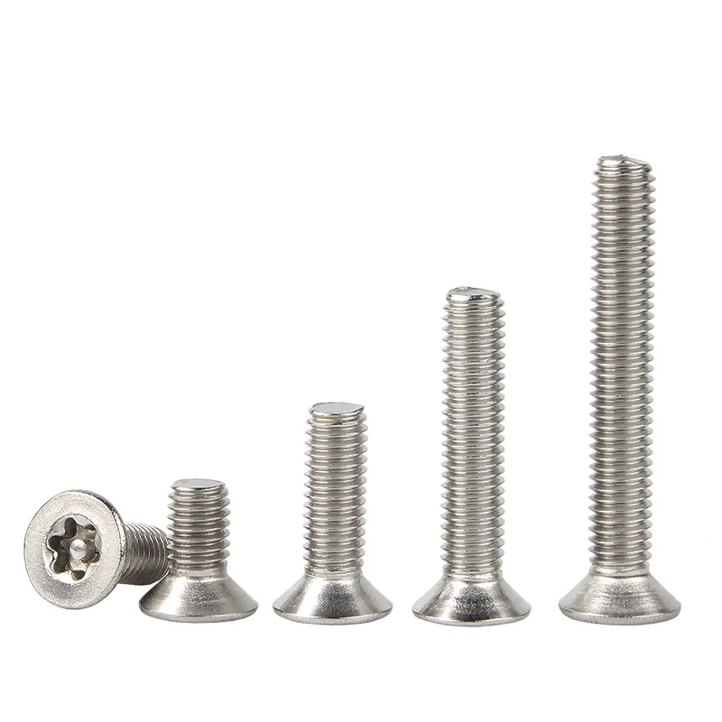 M3-M8 304 Stainless Steel Six Lobe Torx Security Screw Countersunk Flat Head Type Anti-theft Screws Bolt With Cylindrical Core