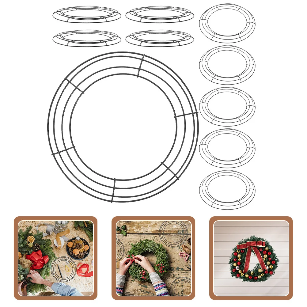 

10pcs Round Iron Wreath Frame 12 Inch Metal Wreath Ring For Diy Floral Garland Craft Wedding Party Decor Wall Hanging