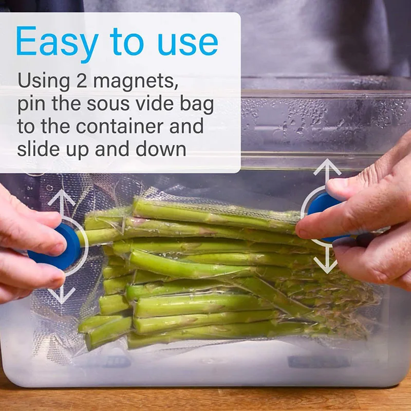 The Sous Vide Magnet Keeps The Bag Submerged In 4PCS/10PCS Of Food Grade Silicone. The Sous Vide Accessory Prevents Bag Floating