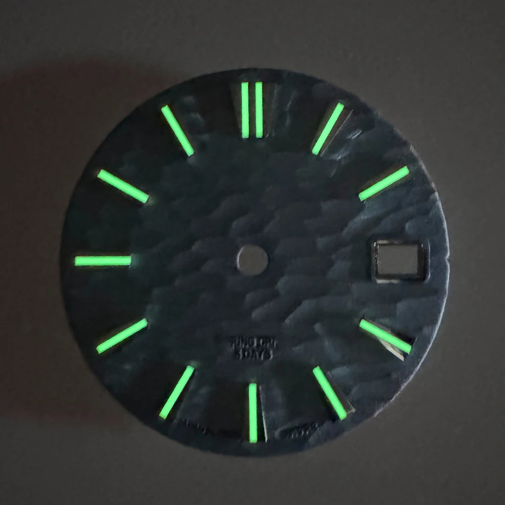 28.5mm G S Logo Wave Dial Fit NH35/NH36/4R/7S Movement Green Luminous High Quality Watch Modification Accessories