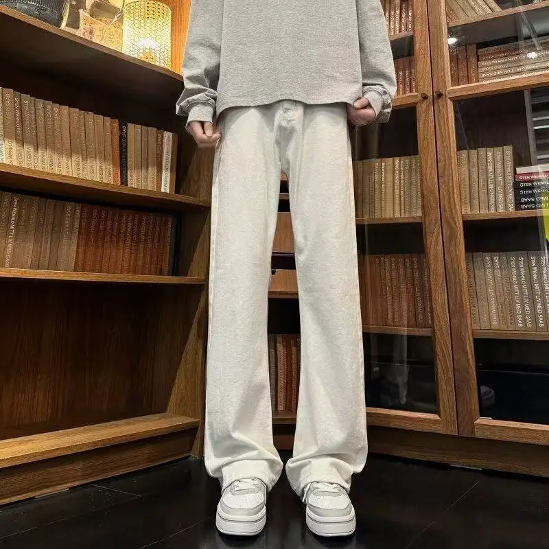 

Men's Straight Leg Bell Bottom Jeans High Waist Cotton Blend Breathable Quick Dry Anti-static Spring New Style Casual Jeans