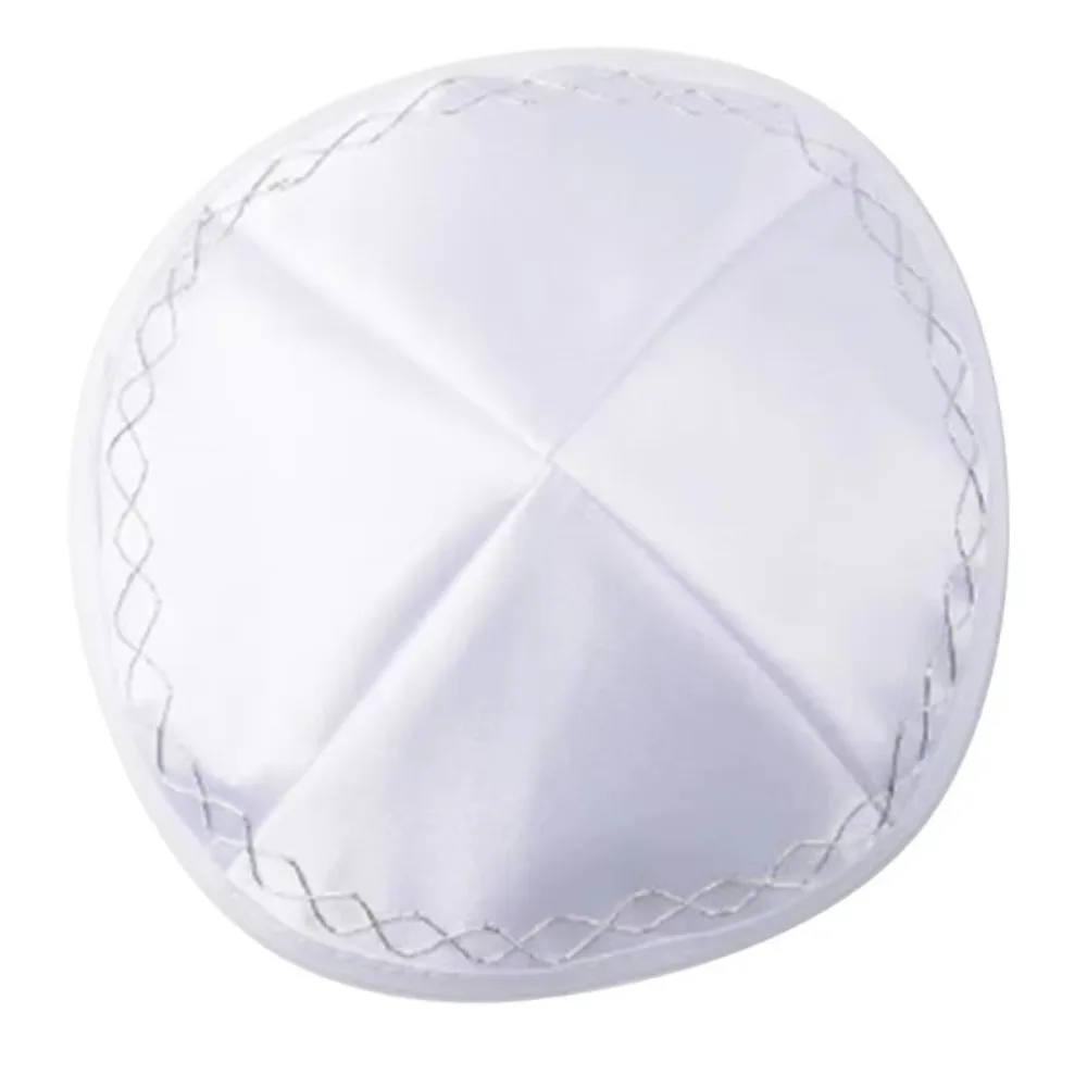 Durable Round Dome Kippah Cap Satin Fabric Lightweight Skull Cap Smooth Surface Head Cover Daily Wear