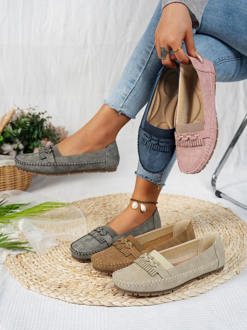 النساء الخريف أحذية مسطحة 2025 جديد تنفس شبكة حذاء مسطح النساء أحذية مريحة غير رسمية أحذية نسائية Zapatos De Mujer #6