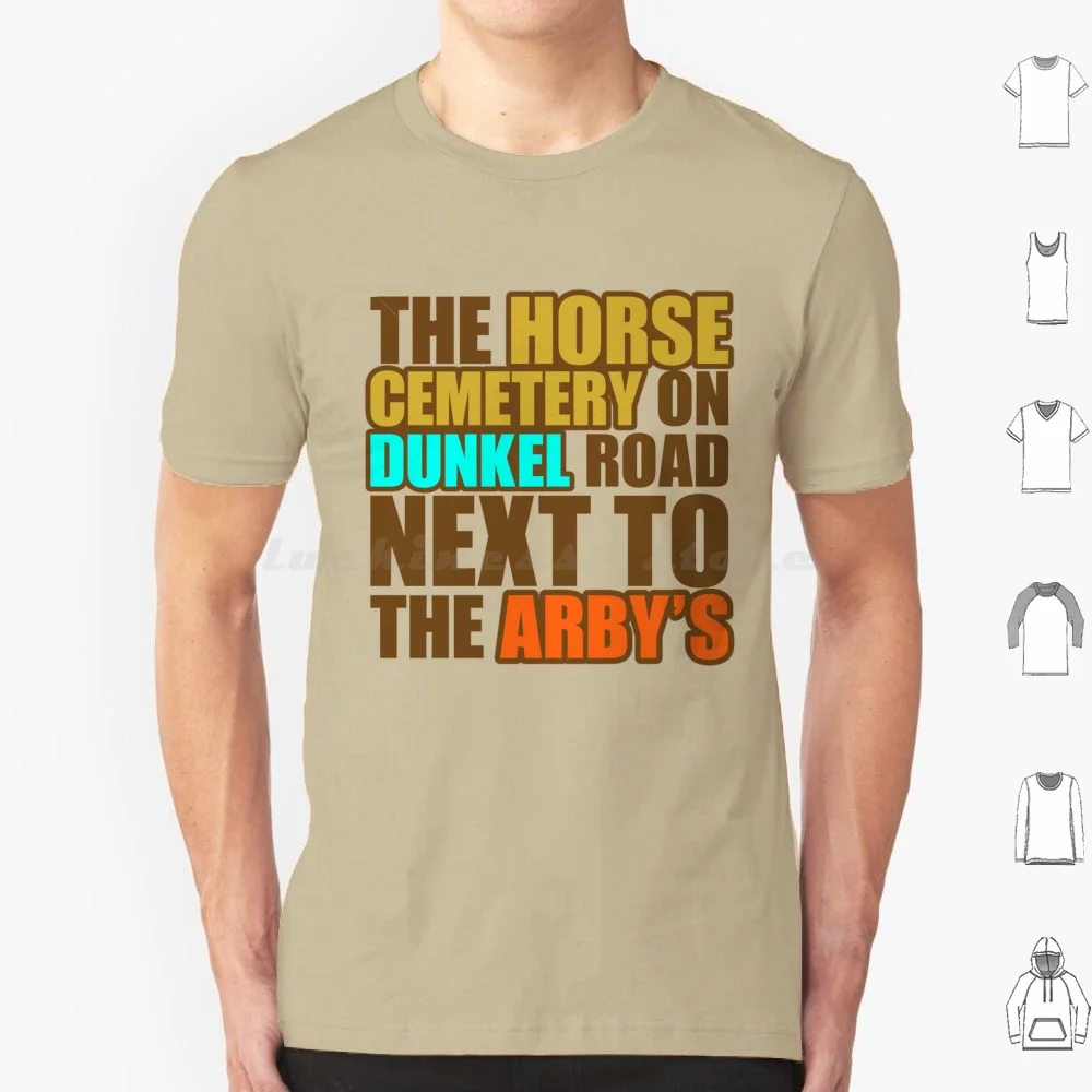 Cemetery On Dunkel Road Retro T Shirt Cotton Men Women DIY Print Horse Cemetery Dunkel Road Dunkel Arbys Wtf Equestrian Horse