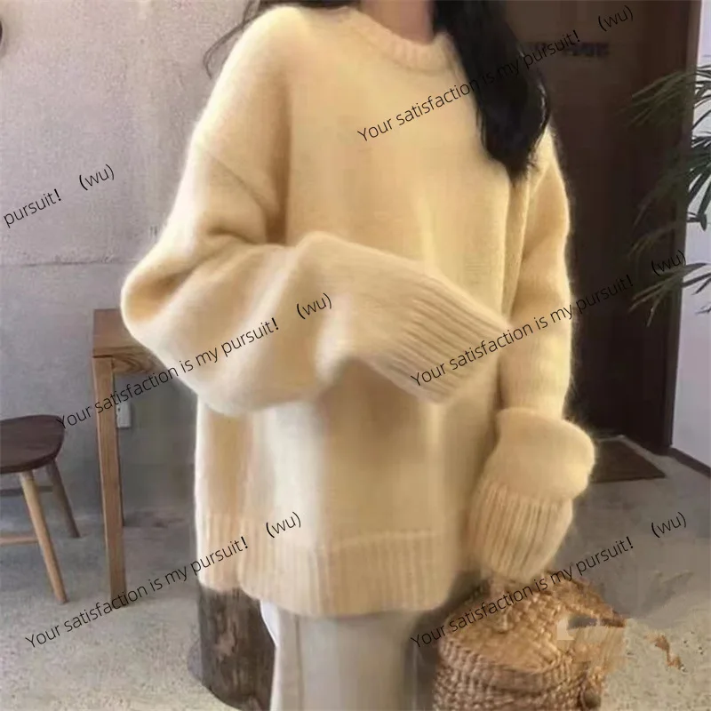 

ZOCI-Сплошной вязаный свитер, женский пуловер на осень/зиму, мягкая восковая свободная верхняя одежда, рубашка с внутренним дном и нежным ветром