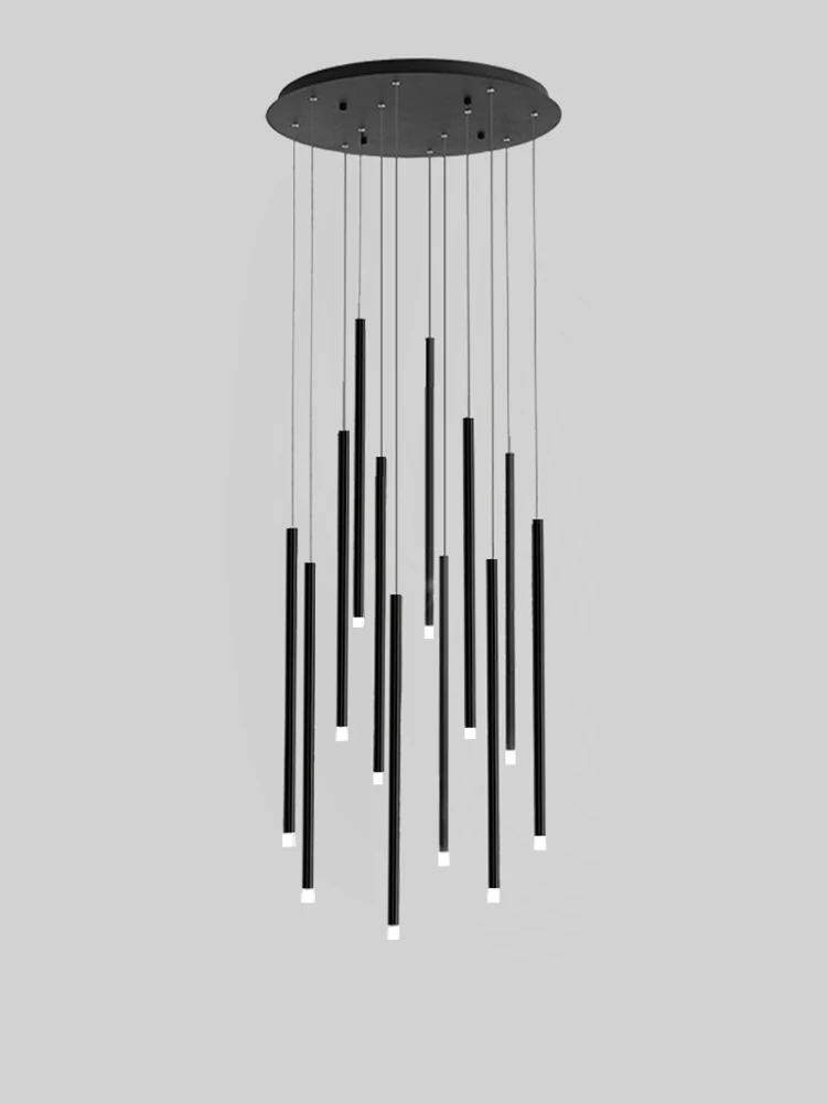 Imagem -05 - Modern Led Chandelier Teto Droplight Duplex Apartamento Stair Chandeliers Sala de Jantar Luzes Penduradas Hotel Decor Pendant Lamp