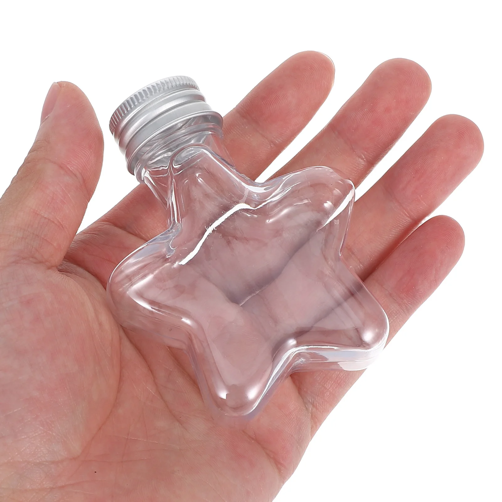 

20pcs Star Shaped Clear Plastic Bottle 50Ml With Hanging Cap Fillable For Christmas Diy Craft Sand Art Display Empty Ornament