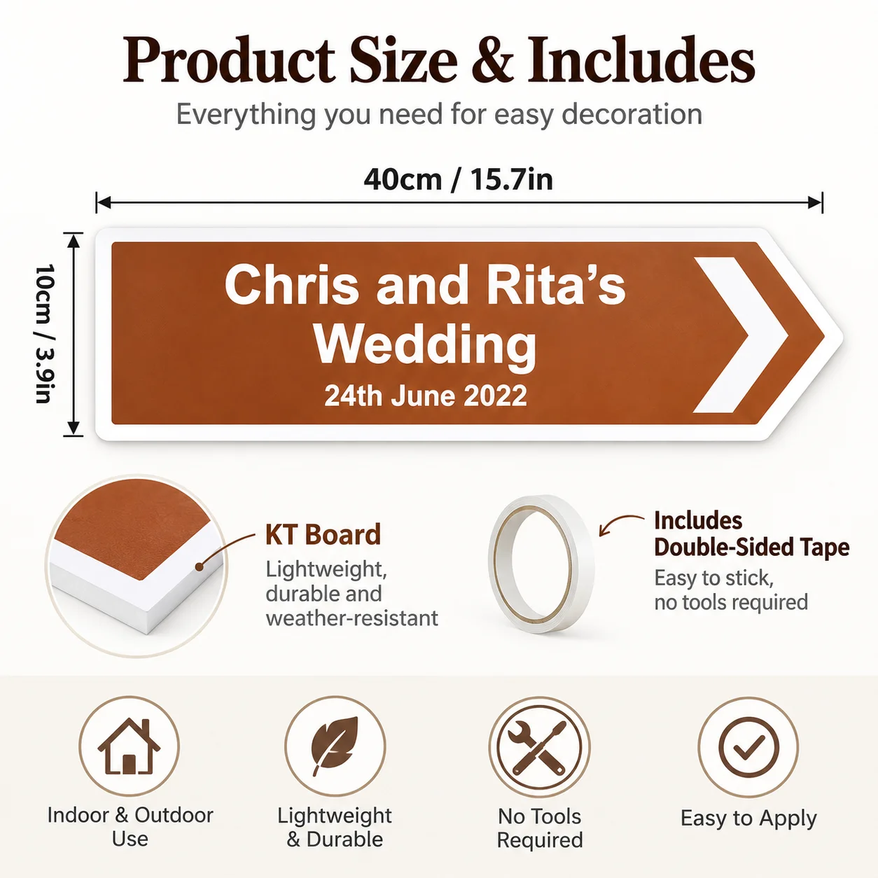 1PC Customized KT Board Wedding Directional Road Sign Optional Left Right Straight Ahead Indicators Garden Signs Home Office