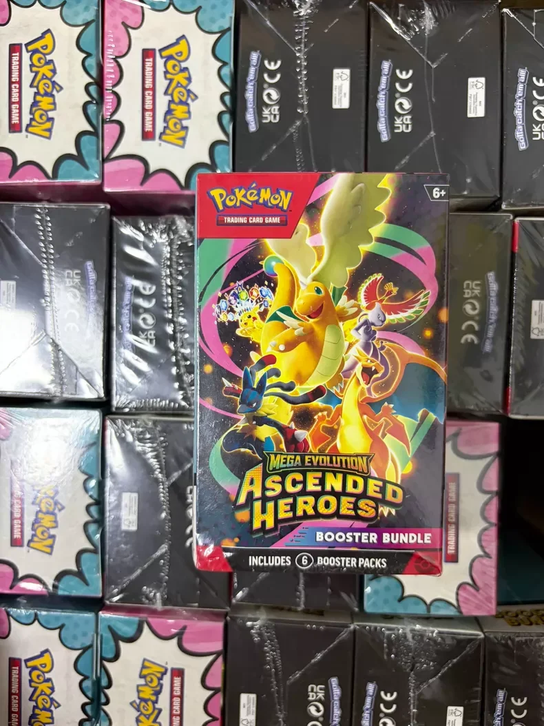 En stock : Boîte de construction scellée Pokémon TCG Us Me2.5 Mega Evolution Ascended Heroes pour collection de cartes à collectionner, pour les passionnés de cartes