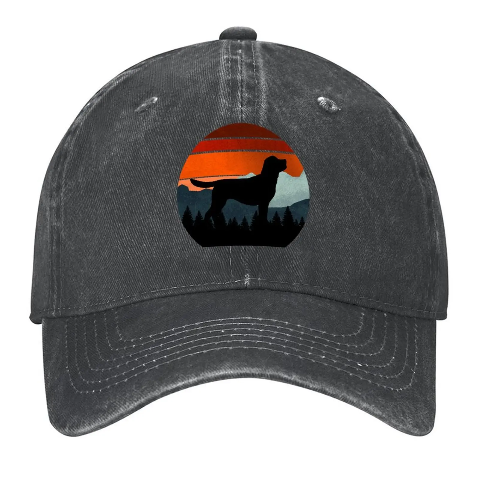 

Vintage Orange Sky Mountains Wilderness Labrador Dog Gift Baseball Cap New Hat Luxury Man Hat Men's Caps Women's