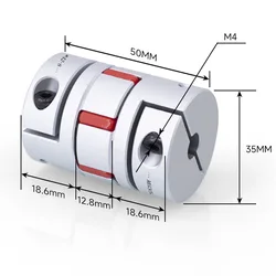 GS GR D35L50 CNC Motor Jaw Shaft Couplers Flexible Spider Plum Coupling    Elastic Coupling 8 9  10 12 12.7 14 15 16 17 18 19mm