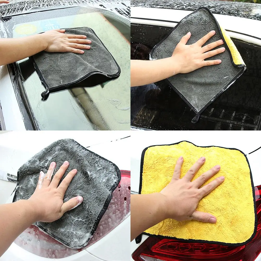 30x30CM Thick Plush Microfiber Car Cleaning Cloths for SsangYong Actyon Turismo Rodius Rexton Korando Kyron Musso Sports,Auto