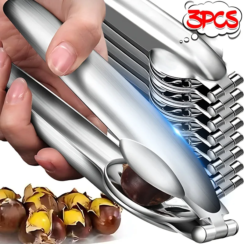 Chestnut Opener Nutcracker Clip 304 Stainless Steel Walnut Pecan Filbert Macadamia Pistachio Nut Cutter Knife Kitchen Gadgets