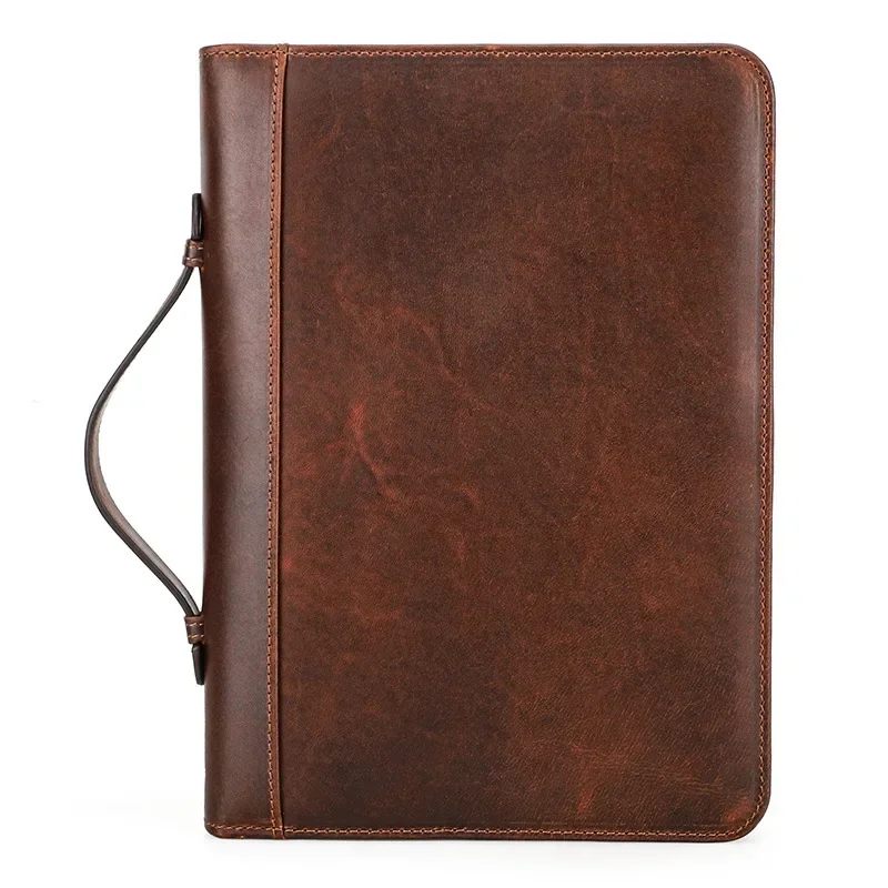 A5 Leather Wrist Zipper Notebook Cover With Pen Slot Back Storage For Phone Journal Notebook Office School Supplies Stationery