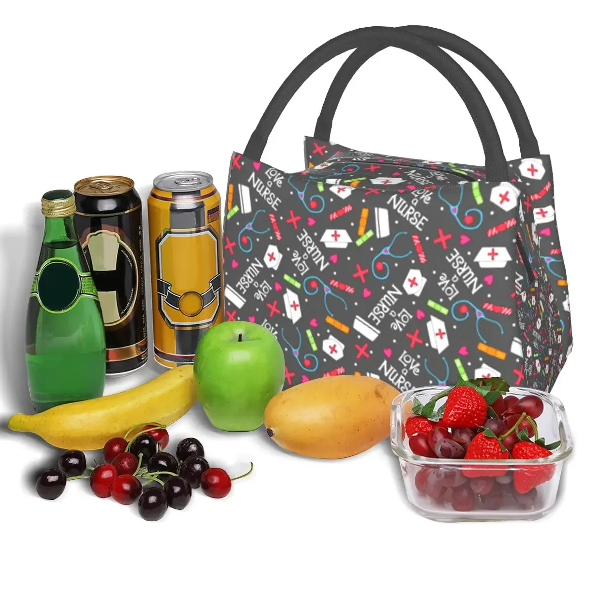 NOISYDESIGNS Bento Nurse Bag Insulated Travel Lunch Bags Women Nurse Print Food Warm Bag for Work Picnic Cooler Box Totes