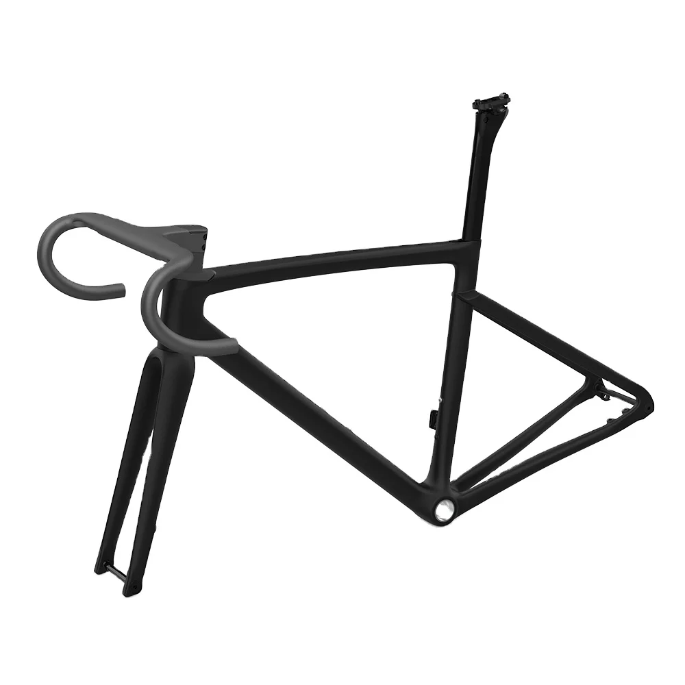 New 870g Climbing Carbon Road Bike Frame FULL INTERNAL Disc Brake Bicycle Handlebar Stem Included Ultralight Frameset