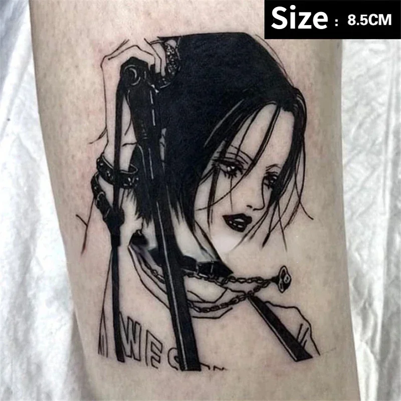 

Small Size Cartoon Black Oosaki Nana Anime Temporary Tattoo Arm Waist Leg Body Art Waterproof Fake Tattoo Sticker for Women Men