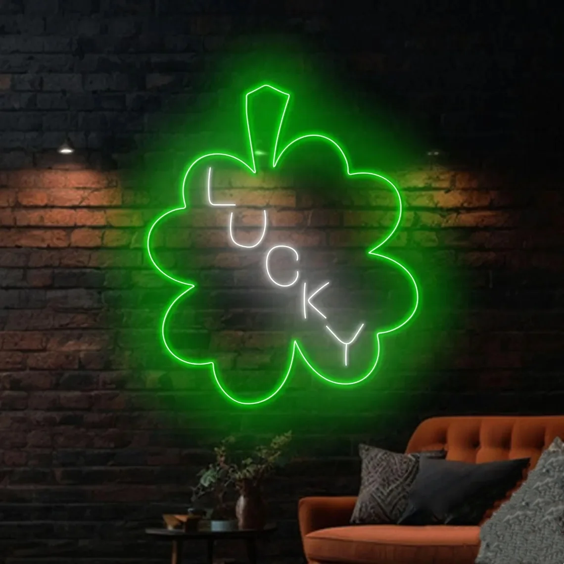 

Lucky Shamrock Neon Sign Shamrock Neon Lucky Wall Art Home Wall Decor