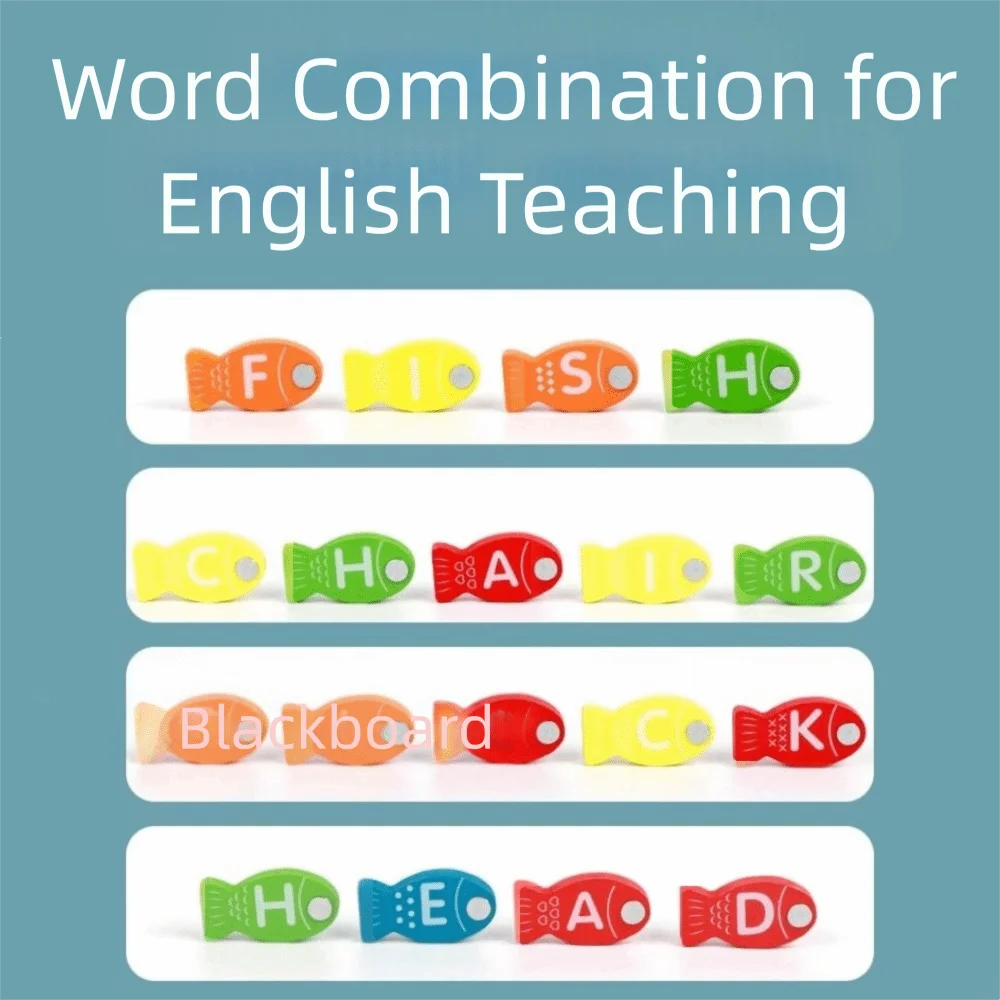 

Деревянная головоломка с буквами для рыбалки, доска, головоломка с буквами и цифрами, красочная развивающая игра для раннего развития, подарок для рыбалки