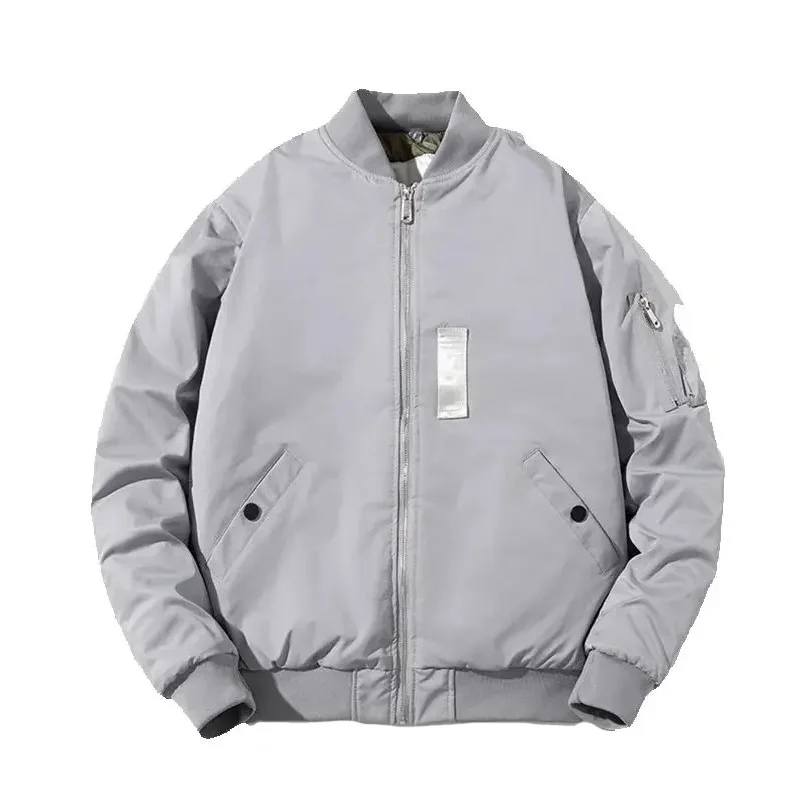 Thick Padded Bomber Jacket Men Solid Autumn Coat Man Youth Windbreaker Male Baseball Clothing Plus Size 5XL 2026 WomenA1