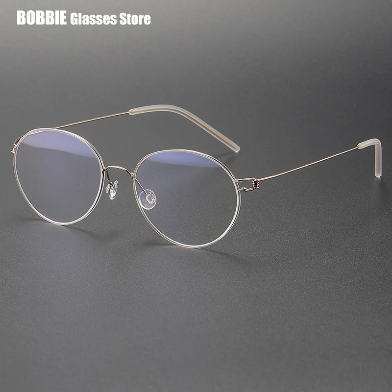 Denmark Brand Screwless Air Titanium Ultralight Glasses Frame Men Women Eyewear Eyeglasses Oval Rim