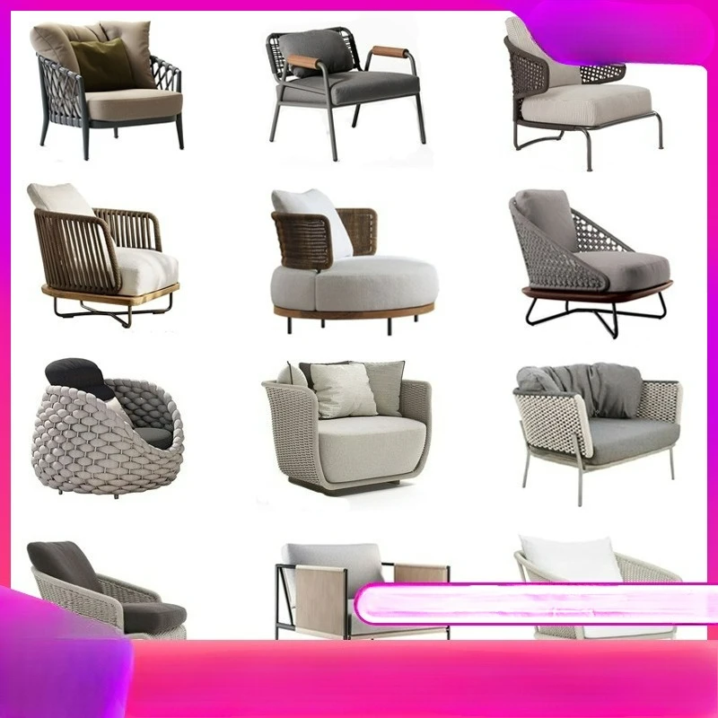 

Customizable Outdoor Rattan Sofa Single Rattan Chair Villa Balcony Terrace