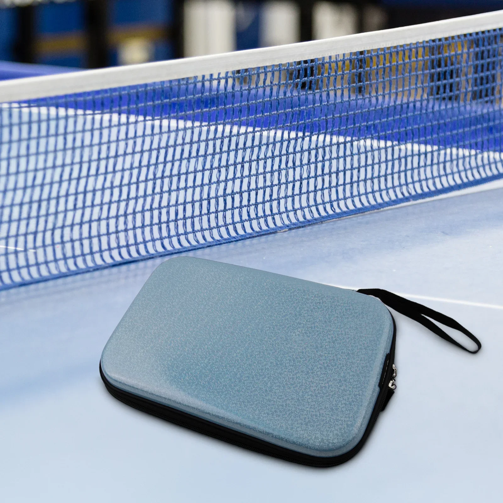 

Blue Table Tennis Racket Bag Elastic Band Racket Holder Bag Table Tennis Paddle Box Large Capacity For Rackets