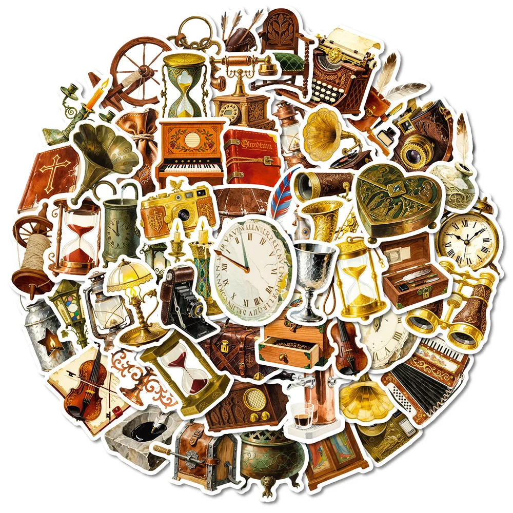 

10/30/50pcs Vintage Furniture Cartoon Graffiti Stickers DIY Notebook Phone Laptop Skateboard Retro Waterproof Sticker Cool Decal