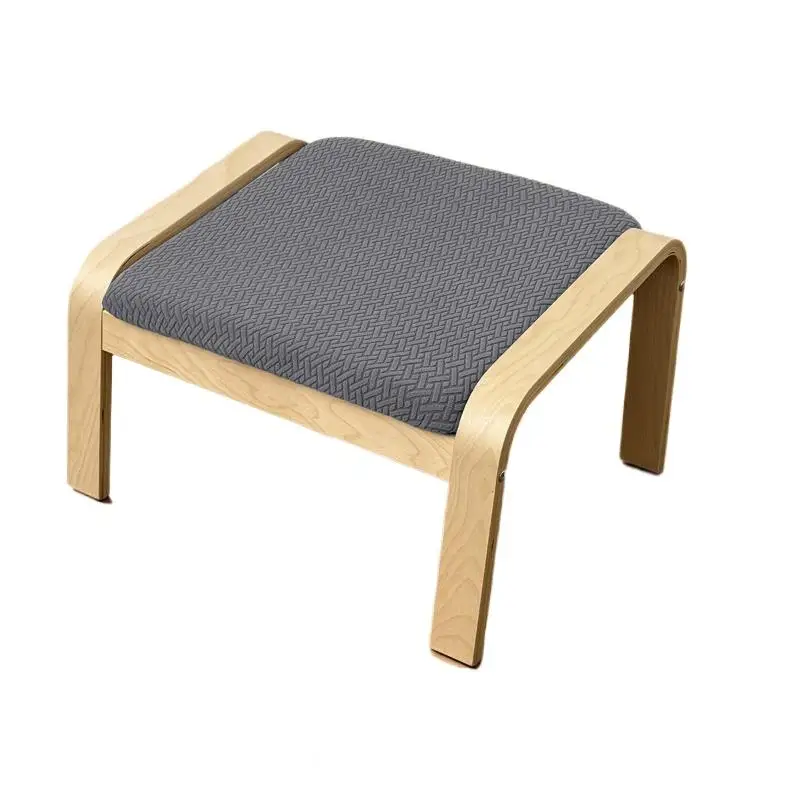 Jacquard Poang Chair Footstool Cover Washable Dust Proof Solid Chair Pad Slipcover for Living Room Furniture Set Storage