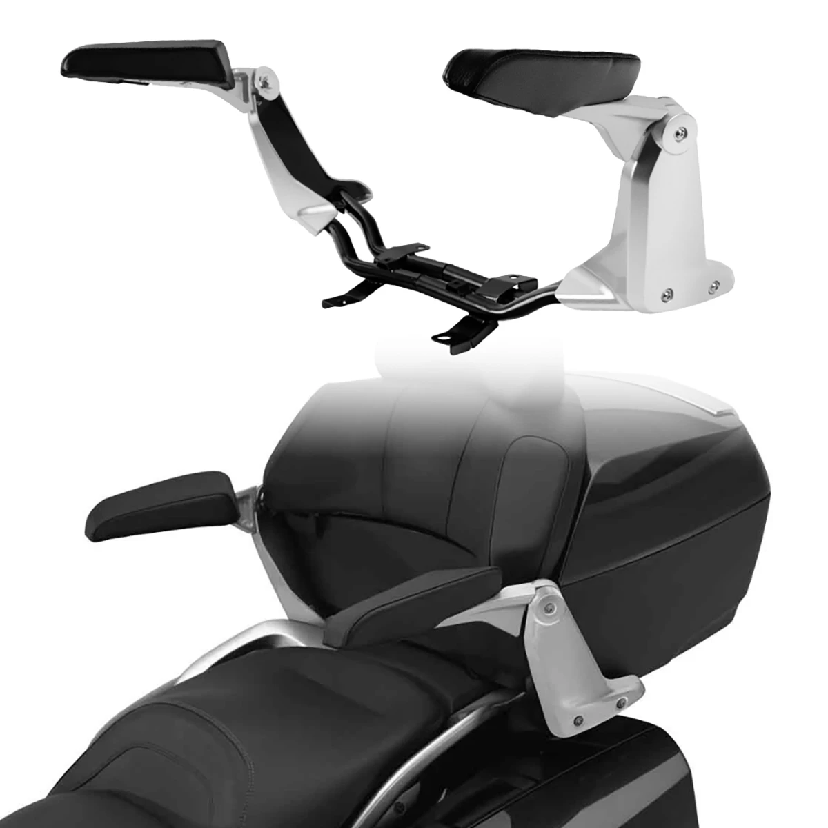 

Cruiser Motorcycle Adjustable Rear Pillion Passenger Armrest Kit For BMW K1600GTL 2010-2018 Touring Comfort Upgrade