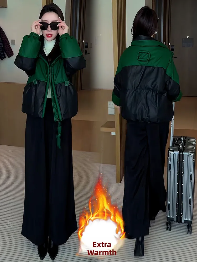 

Корейская женская зимняя куртка с флисовой подкладкой, утепленная, новинка, уличный стиль, качественная верхняя одежда для повседневной носки, модная.