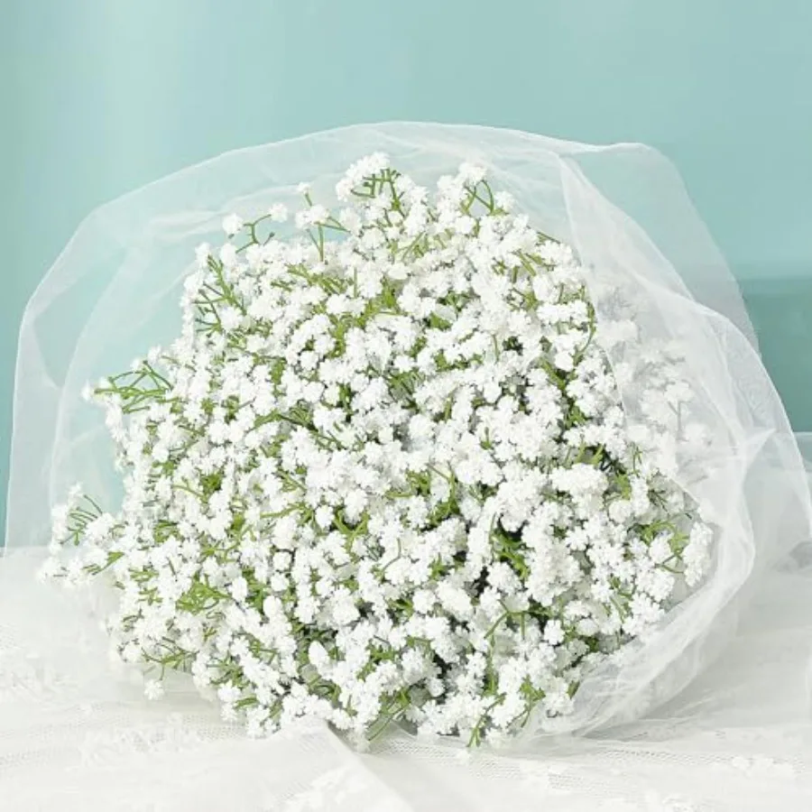 

Babys Breath Artificial Flowers, 30 PCS Baby Breath Flowers Artificial Bulk, Fake Baby Breath Gypsophila Real Touch Faux Babys