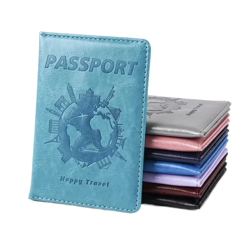 2025 Color Changing Global PU Passport Cover Plane Ticket Holder Passport Holder Travel Wallet Id Card Holder Travel Accessories