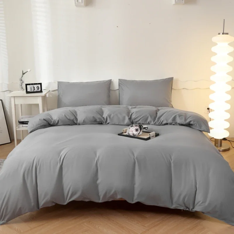 

2026 New Washed Cotton Solid Color Single Quilt Set Skin Friendly Breathable Quilt Cover 180X220 200X230