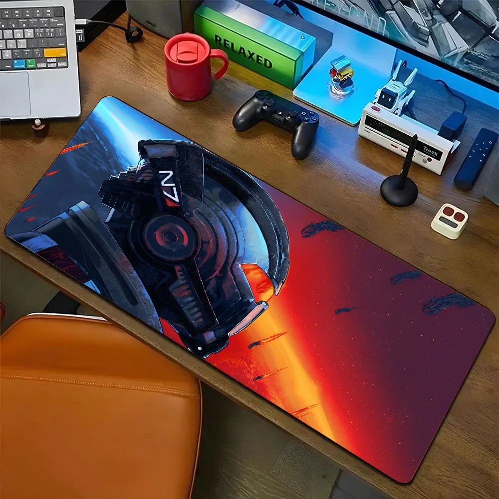 Mass Effect N7 Mousepad Mouse Mat Desk Mat With Pad Gaming Accessories Prime Gaming XXL Keyboard Pad Padding Mat