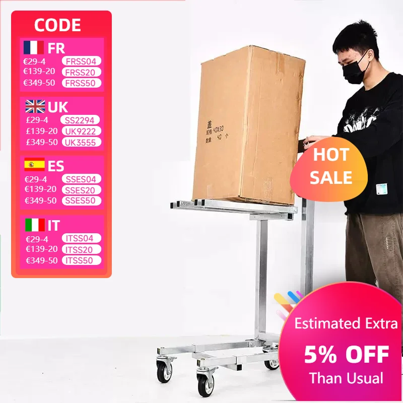 

Portable Folding Retractable Hand Cart 60Kg Bearing Adjustable Lifting Stacker Forklift for Loading Artifact Lifting Handling