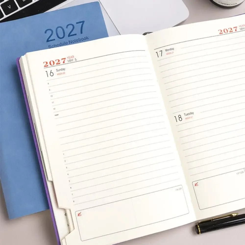 Tragbarer A5 2027 Planer, 365-Tage-Agenda mit monatlichen und wöchentlichen Planungsseiten, effizientes Terminplaner-Notizbuch für Schule, Büro und Arbeit – Detail 8