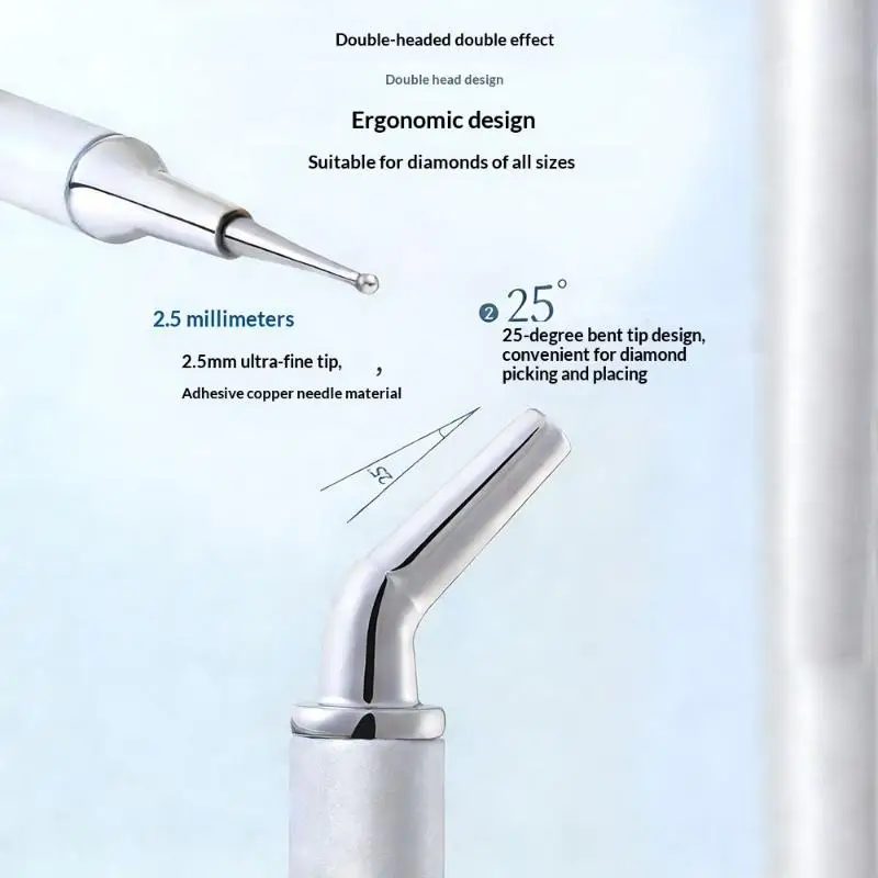 5 Stück Acryl-Griff Kristallstein-Applikator Doppelseitiger Strassstein-Applikator Punktierstift Wachsstift Maniküre Nagelkunst DIY-Werkzeuge – Detail 9