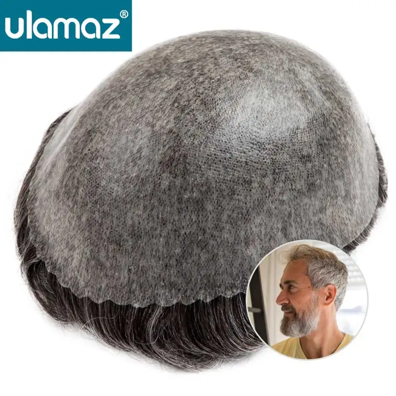 

Knotless Skin Male Hair Prosthesis Undetectable Toupee Wigs For Men Full PU Hair System Man Wig Human Hair Men's Wig Injected