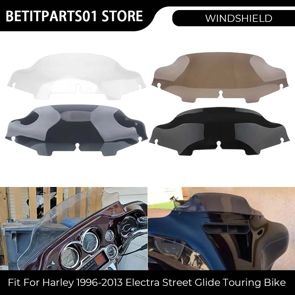 

Motorcycle Accessory 6" Black Windshield ABS plastic Smoke For Harley Touring Electra Glide Ultra Classic EFI FLHTCUI 1996–2006