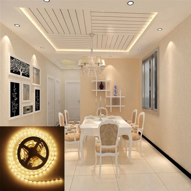 12V 5M 300 Leds SMD 2835 Diode LED Strip Light Tape RGB & Single Colors High Quality LED Ribbon Flexible Home Decoration Lights