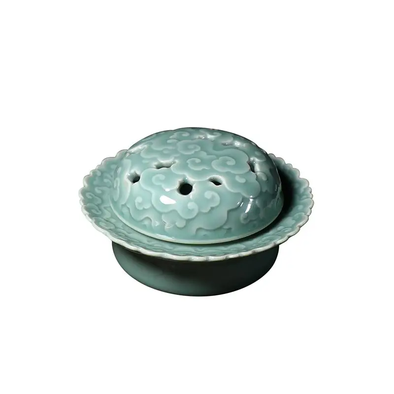 

Pure handmade indoor auspicious cloud hollow, incense burner, household plate incense burner, sandalwood tea ceremony