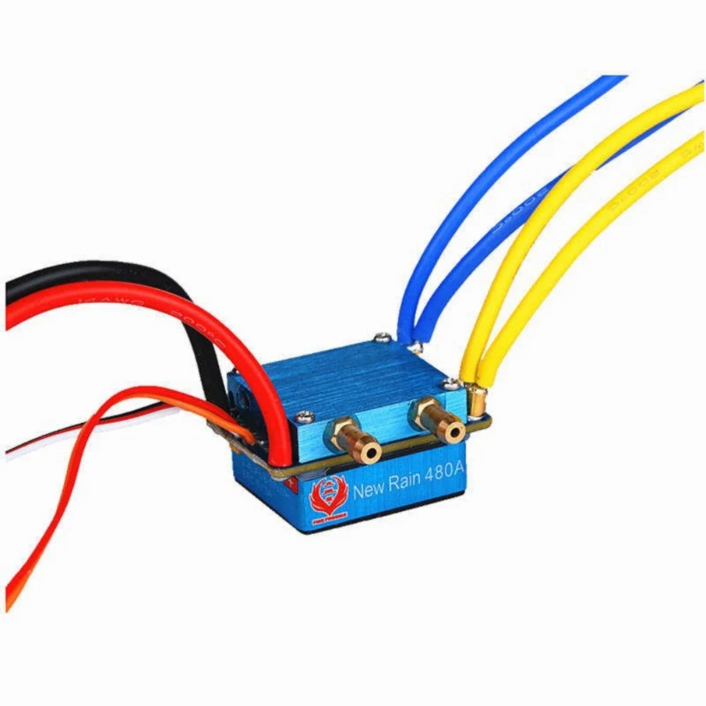 Fatjoy 480a escovado esc motor duplo resfriamento de água um para dois controlador de velocidade eletrônico para barco rc carro rc