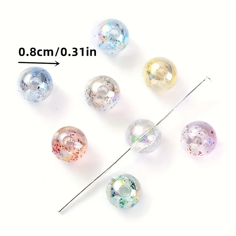 10/8/6 مللي متر مختلط اللون AB مسحوق شغل الخرز الشفاف DIY بها بنفسك حبة صنع الملحقات الفاصل الزخرفية الخرز لصياغة #5