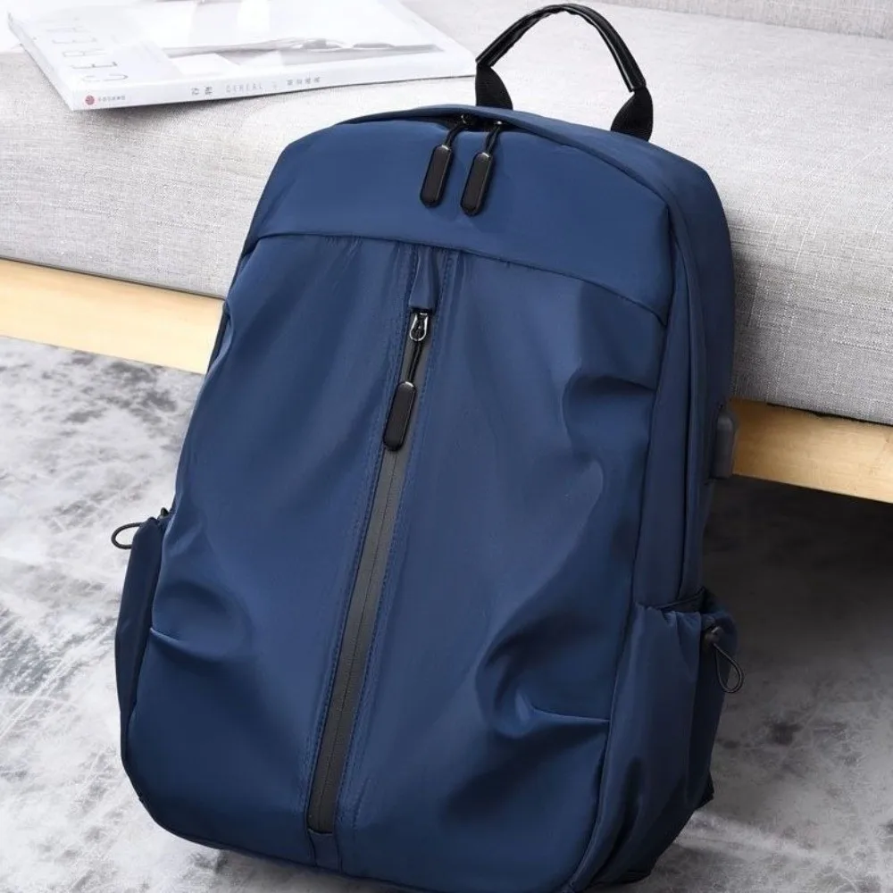 حقيبة ظهر رجالية من قماش أكسفورد مقاومة للماء بسعة كبيرة للكمبيوتر المحمول متعددة الجيوب على الطراز الكوري حقيبة مدرسية للطلاب للسفر
