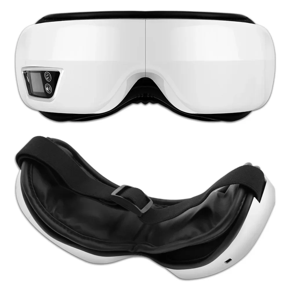 Przyrząd do masażu oczu Masażer szyi Inteligentne okulary Bluetooth Pressoterapia Ogrzewanie Gorąca akupresura Wibracje Przeciw cieniom koło — zdjęcie 7