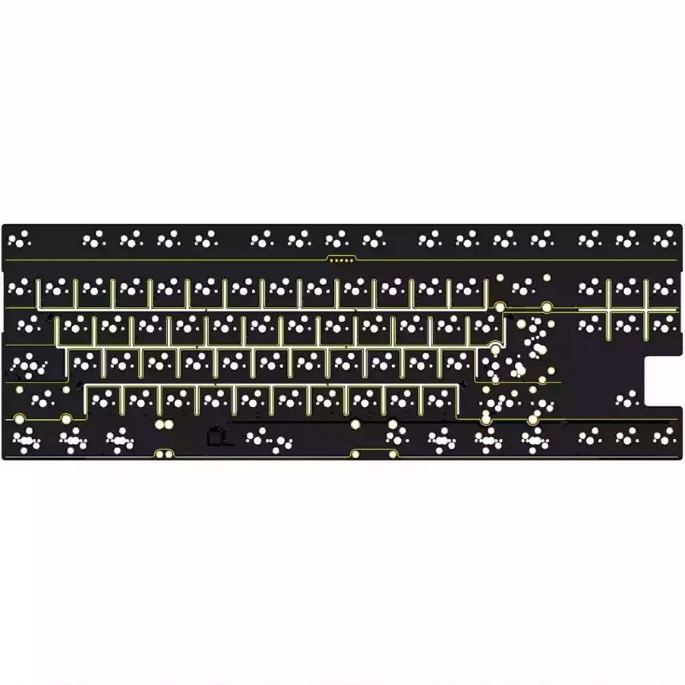 Vento80 Keyboard PCB Single Key Slotted Positioning Plate Hot-Swap VIA Customized Game Mechanical Keyboard Accessories 1.2/1.6mm