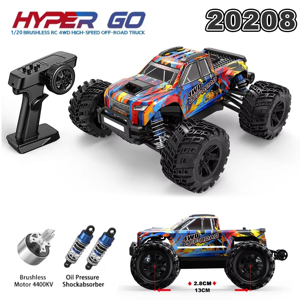 

Hyper Go MJX 20208 RC Car 1/20 Brushless Professional RC Racing Car 2.4G 4WD High Speed Remote Control Off-road Crawler Toys